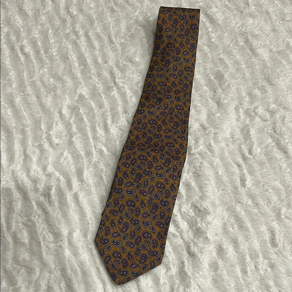 Vintage Stanley Blacker Sterns gold purple Blue Silk Paisley Tie men’s one size